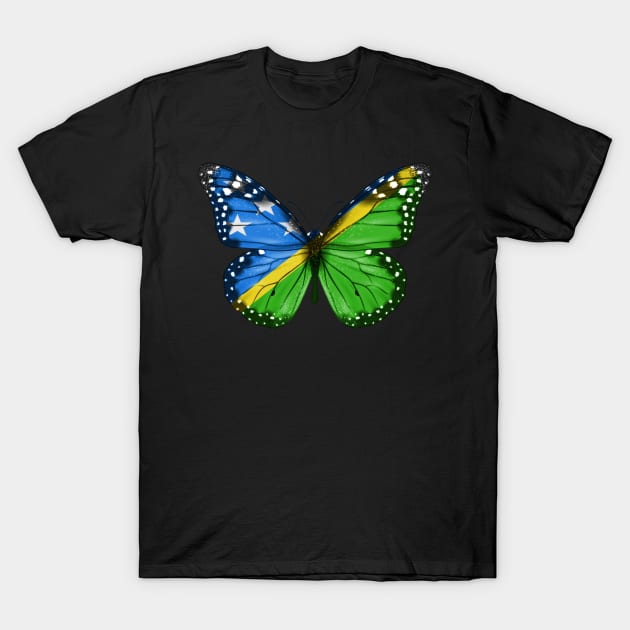 Solomon Islanders Flag  Butterfly - Gift for Solomon Islanders From Solomon Islands T-Shirt by Country Flags